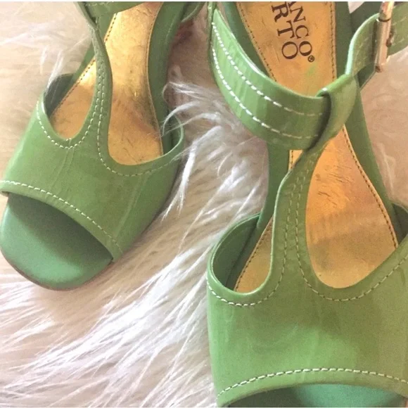 Franco Sarto Lime Green Wedge Sandals.Fun!🤩 - Picture 2 of 6
